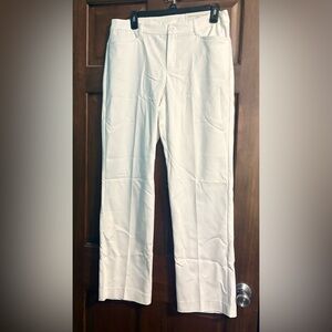 CJ Banks White Straight-Leg Ponte Pants